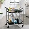 Best Choice Products 2-Tier Rolling Bar Cart Indoor/Outdoor w/ Storage Shelves, Wine Rack, Lockable Wheels